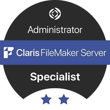 Claris FileMaker Server Administrator Specialist badge
